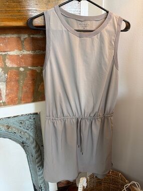 Athleta Sleeveless Drawstring Waist Dress - Light Taupe Gray